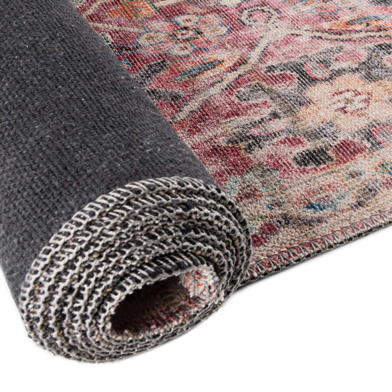 Engelhardt Washable Floral Indoor Rug, Round 7'10"
