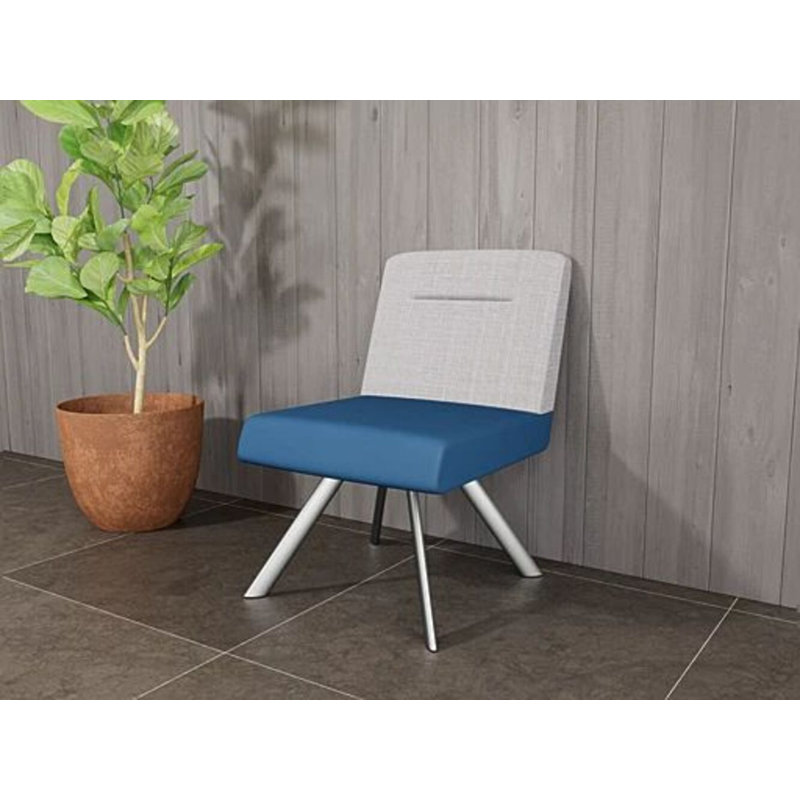 Fauteuil d'invité Willow, Argent argent, Chambray gris / Patriot Plus Blue Ridge