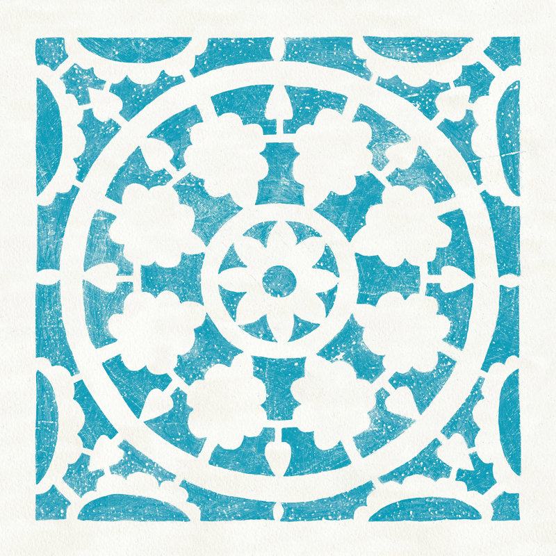 Tuile Hacienda VI turquoise, H 20 po x l 20 po