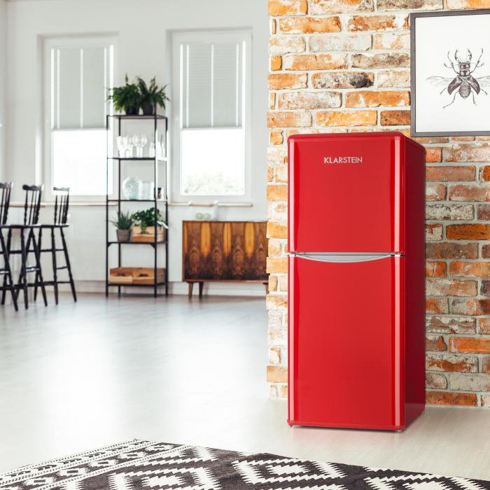 Klarstein Monroe 108m³ L Freestanding Mini Fridge, Red