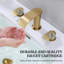 Robinet de lavabo pour salle de bain à poignée double 8 po avec bonde escamotable-115311457