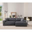 Canapé-lit de coin élégant, gris foncé, 102,4 po x 30,7 po x 66,9 po | Structure en bois de hêtre et en carton, tissu 100% polyester, mécanisme coulissant | Coussins en mousse souple et en silicone, nettoyage à sec | Parfait pour les salons élégants et les espaces invités-803349314-803349317