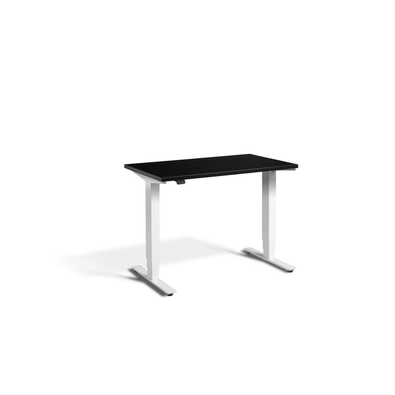 Mirano Adjustable Height Stainless Steel Standing Desk, White, Black