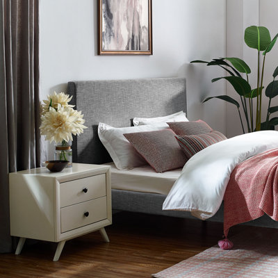 Tête de lit tapissier en tissu de lin Carson Carrington Stryn par Modway