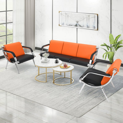 3 - Piece Faux Leather Reception Set