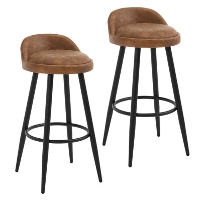 Ackeron Upholstered Counter Stool with Metal Frame