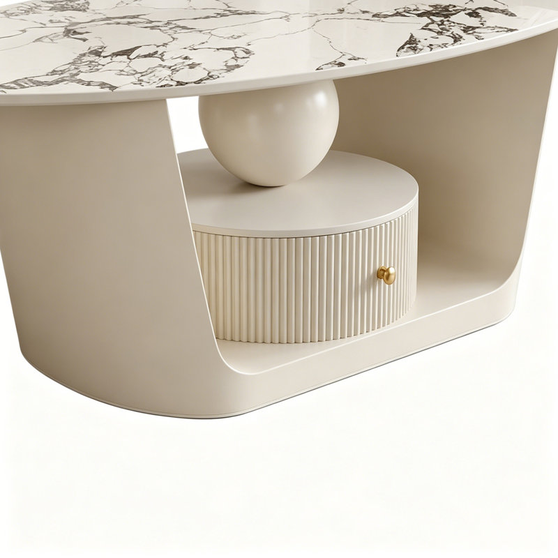 Table basse Creamy Style Home, 15.74" H x 51.18" W x 27.55" D, Noir / blanc