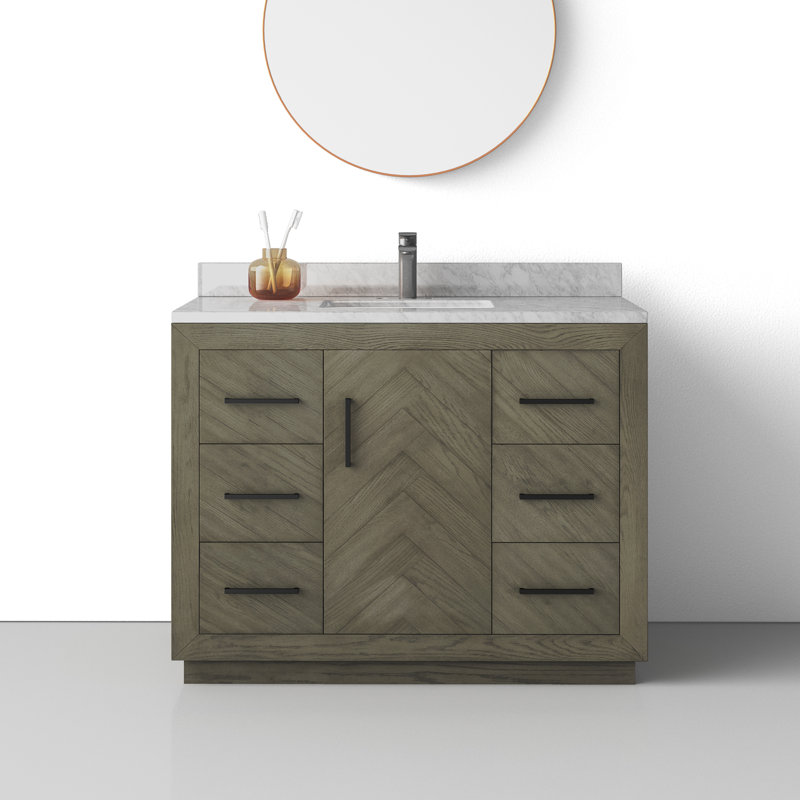 Ensemble de meuble-lavabo simple 42 po Sadelle Peyton, Chêne gris