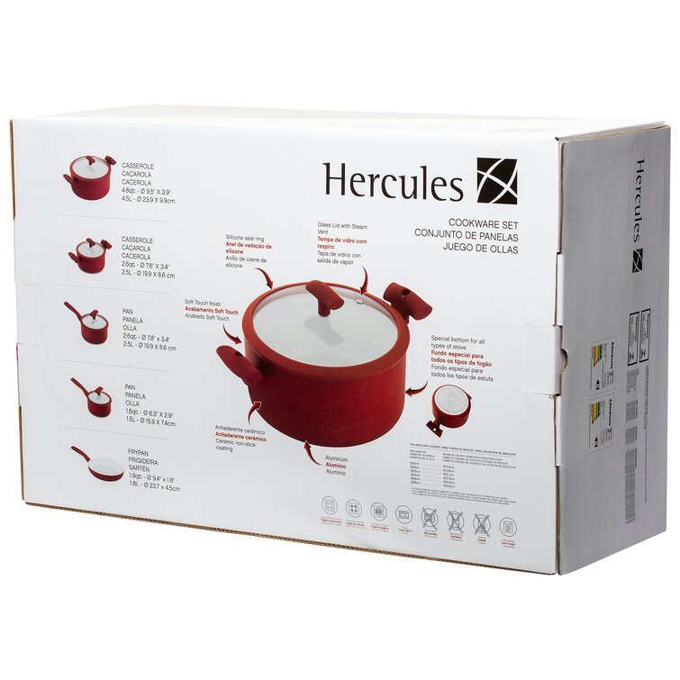 Hercules 10 - Piece Non-Stick Aluminum Cookware Set