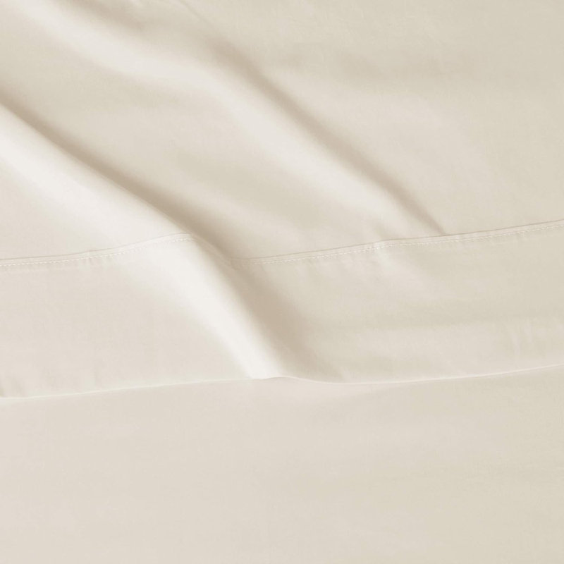 Ensemble de draps 100 % coton à fibres longues haut de gamme Milano à contexture de 1000 fils, Ivoire