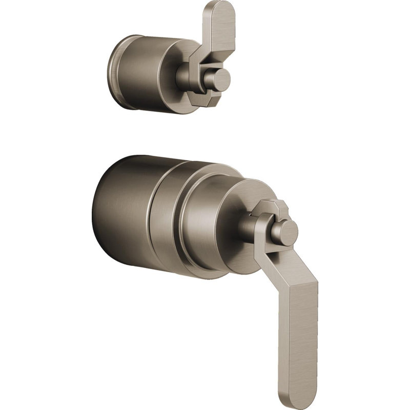 Litze® Rook Shower Integrated Valve with Handles, Industrial Lever, Luxe Nickel