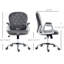 Chaise de bureau en gris foncé - ergonomique, poignée réglable, chaise de bureau longue durée en velours, support, hauteur et fonction pivotante