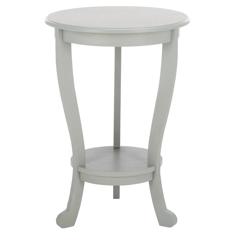 Tutuala Solid Wood 3 Legs End Table with Storage, Robins Egg Blue