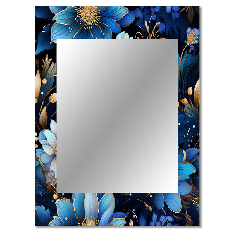 Motif Zho Mystical Boho Boho - grand miroir mural cachemire, miroir décoratif glam, 40 po x 30 po