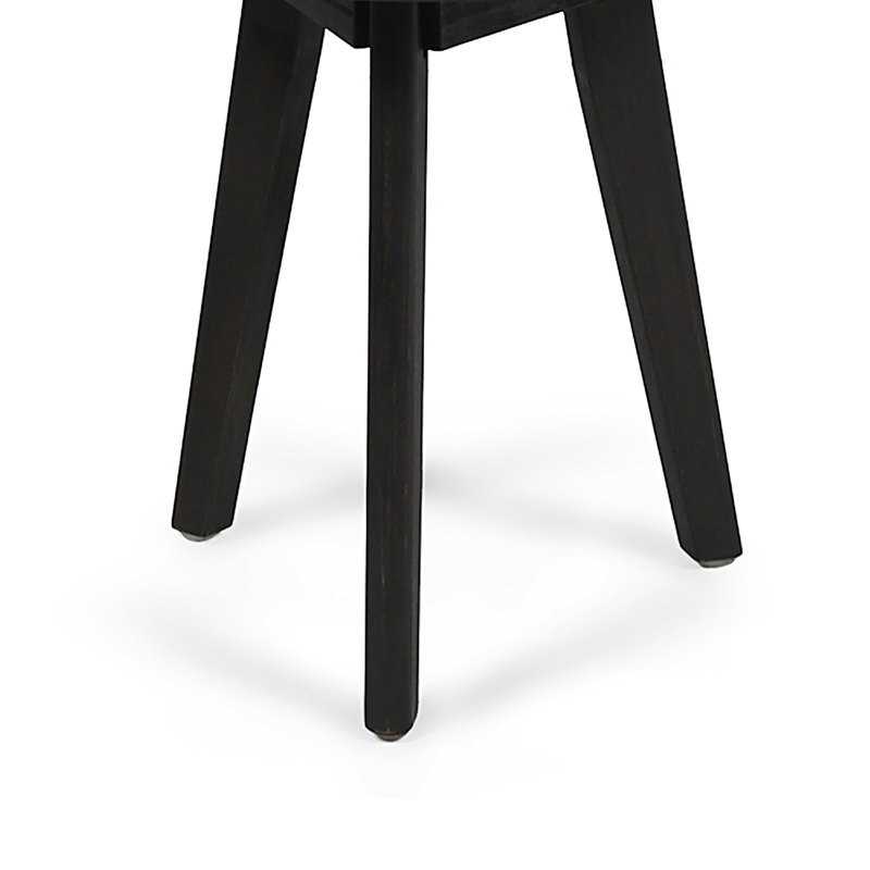 Table d'appoint ronde avec base trépied Ina, bois gris foncé 16 po