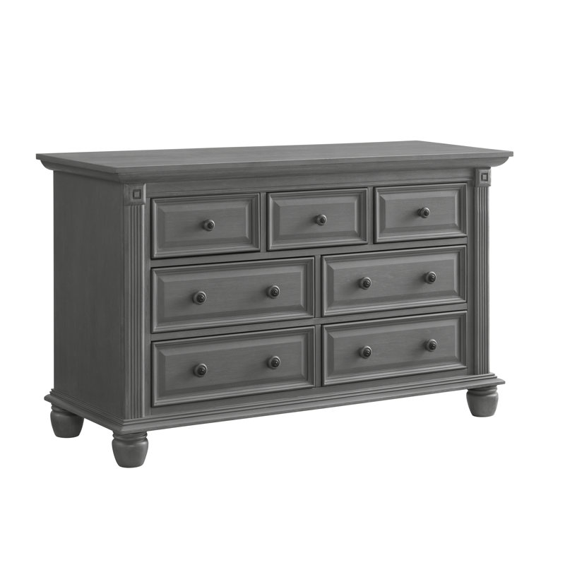 London Lane 7 Drawer Dresser, Arctic Gray