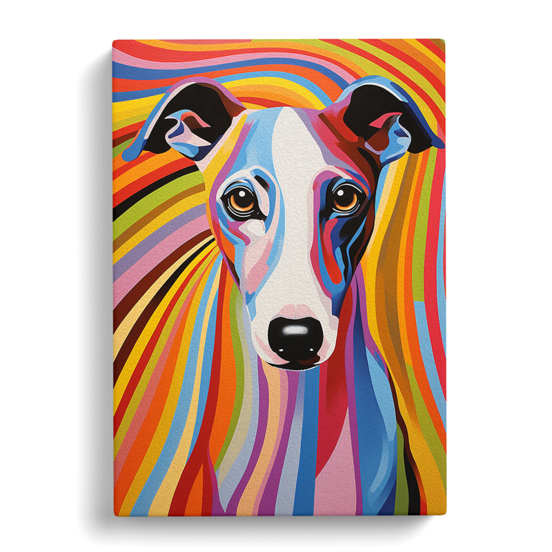 Whippet - Print, 76cm H x 50cm W x 3cm D
