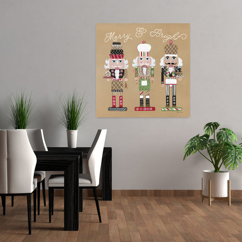 Festive Nutcrackers II, art contemporain abstrait, H 36 po x l 36 po