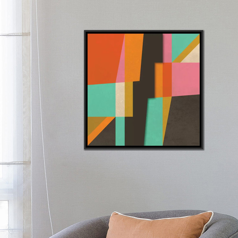 « canvas iv », impression sur toile, H 18 po x l 18 po x P 1,5 po, Toile avec cadre noir, Pas de tapis