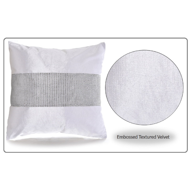 Alsen Striped Square Throw Cushion Cover, 43 H x 43 W x 4 D cm, White