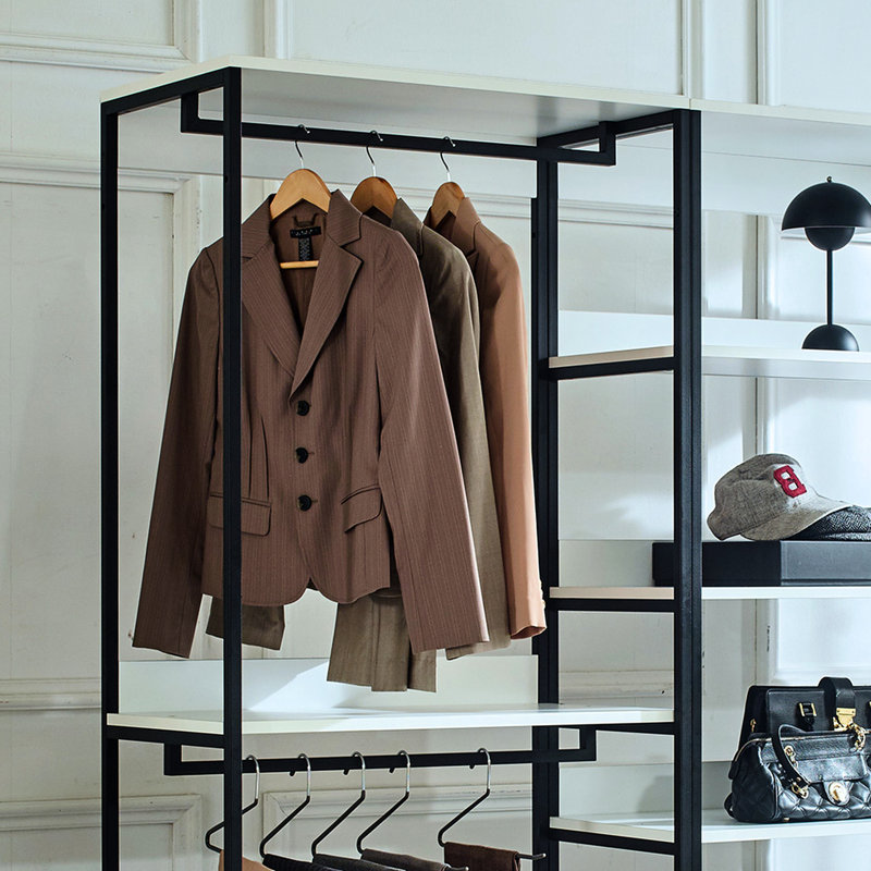 White Freestanding Wood Closet - Metal Frame, Extra Deep Drawers, & , Heat Water Stain Scratch E0 With Frame Structure Storage Space, Resistance, , Board