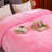  Luxury Pink Korean Mink Blanket Warm Plush Reversible King Size-1885312363