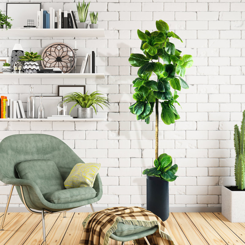 72'' Faux Fiddle Leaf Fig Tree in Planter