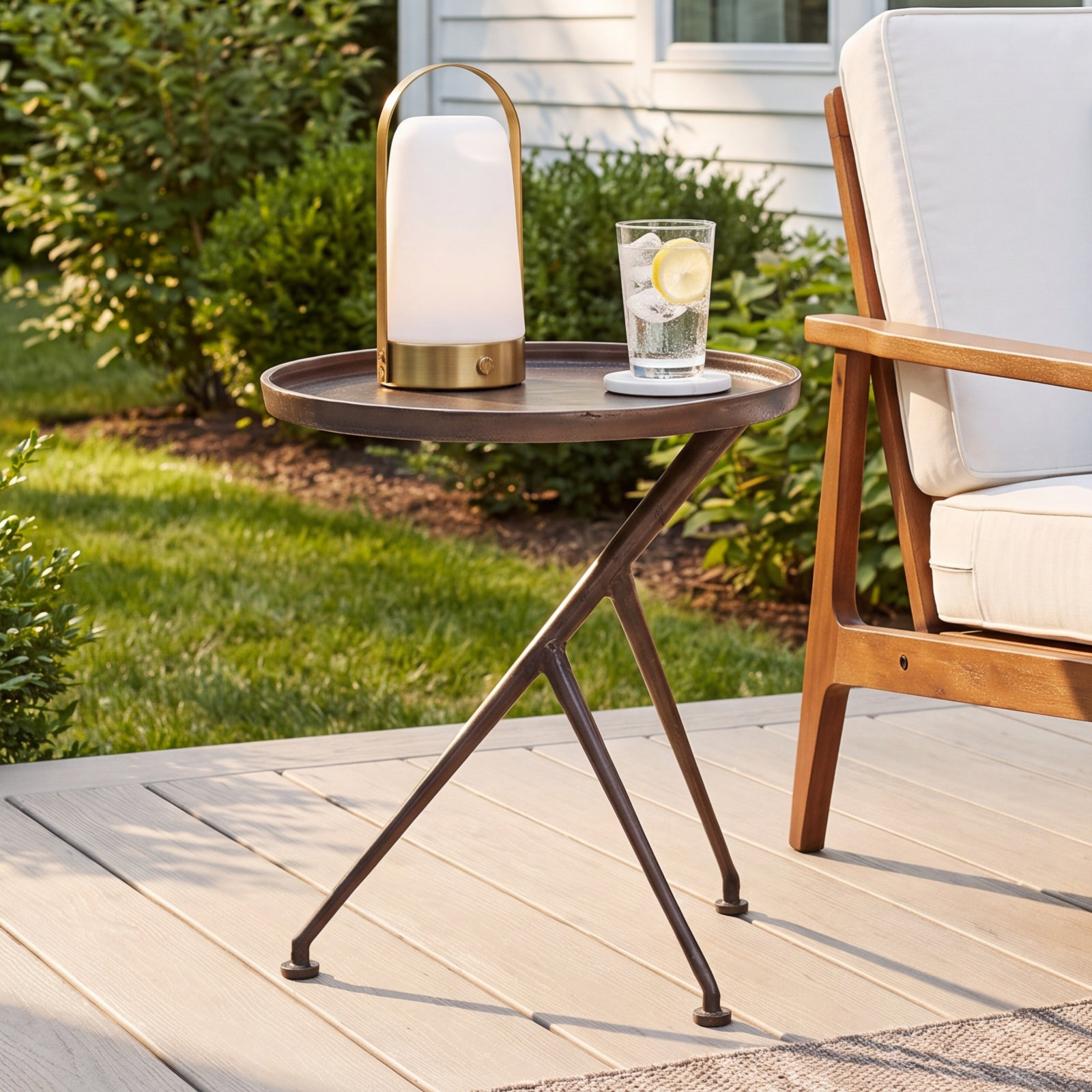 Greely 18 " Patio Side Table, Antique Rust