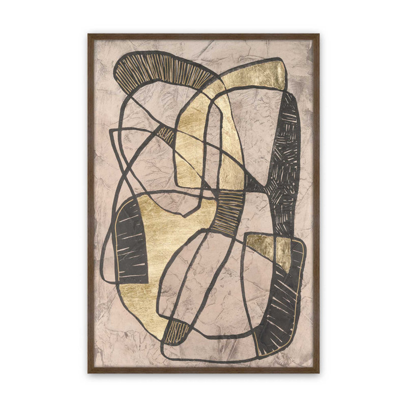 «Interaction I» par June Erica Vess, reproduction d'art sur toile, Impression sur cadre ouvert sans papier mat, Brun