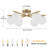 6 - Light Gold Modern Sputnik Globe Glass Semi Flush Mount Ceiling Light Fixture-101904839