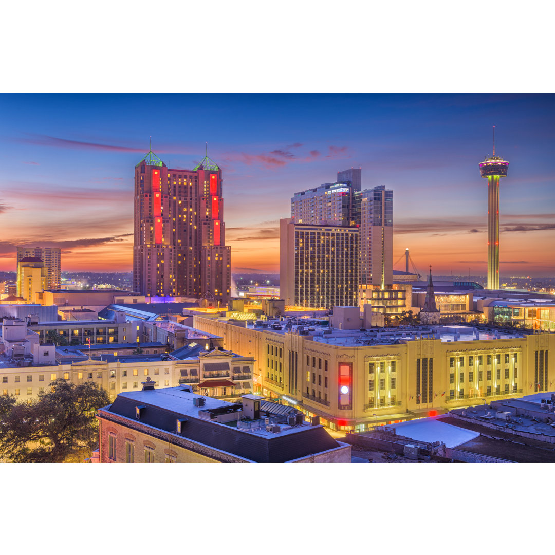 San Antonio, Texas, USA Skyline von Sean Pavone - Foto auf Leinwand