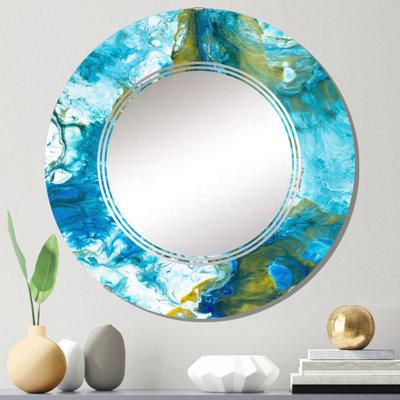 Miroir mural moderne bleu et blanc