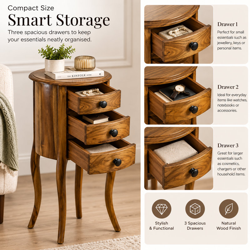 Solid Wood End Table