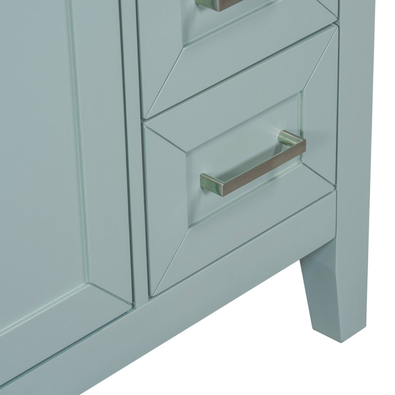 Meuble-lavabo de 30 po sans lavabo, base d'armoire seulement, armoire de salle de bain avec tiroirs, structure solide et panneau de fibres à densité moyenne