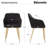 Mid-Century Modern Dining Chair With Wood Finished Metal Legs, 2-Pcs Set-1514344521