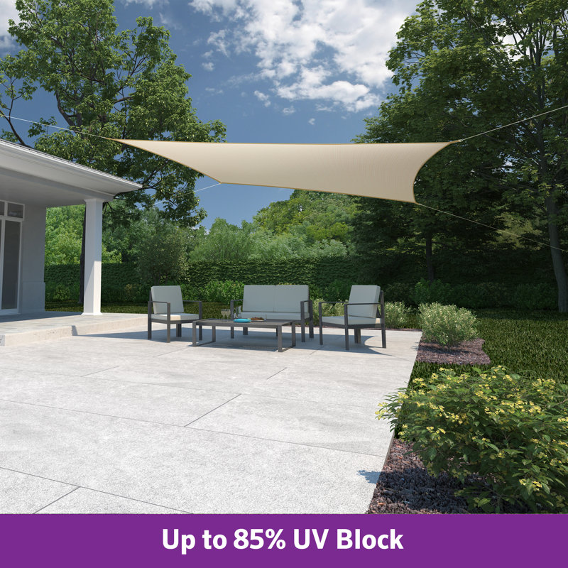 Coolaroo Ready To Hang Shade Sail Rectangle 85% UV, 11''10" X 8''; Mocha, Pebble