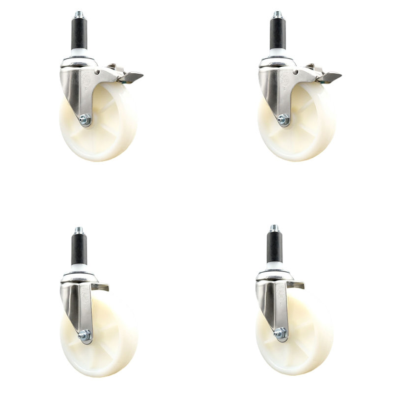 Roulettes pivotantes, H 5 po x l 5 po