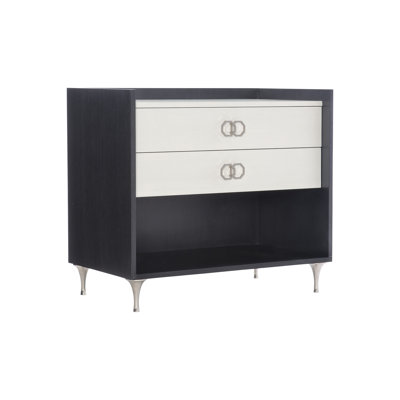 Silhouette 2-Drawer Nightstand in Black