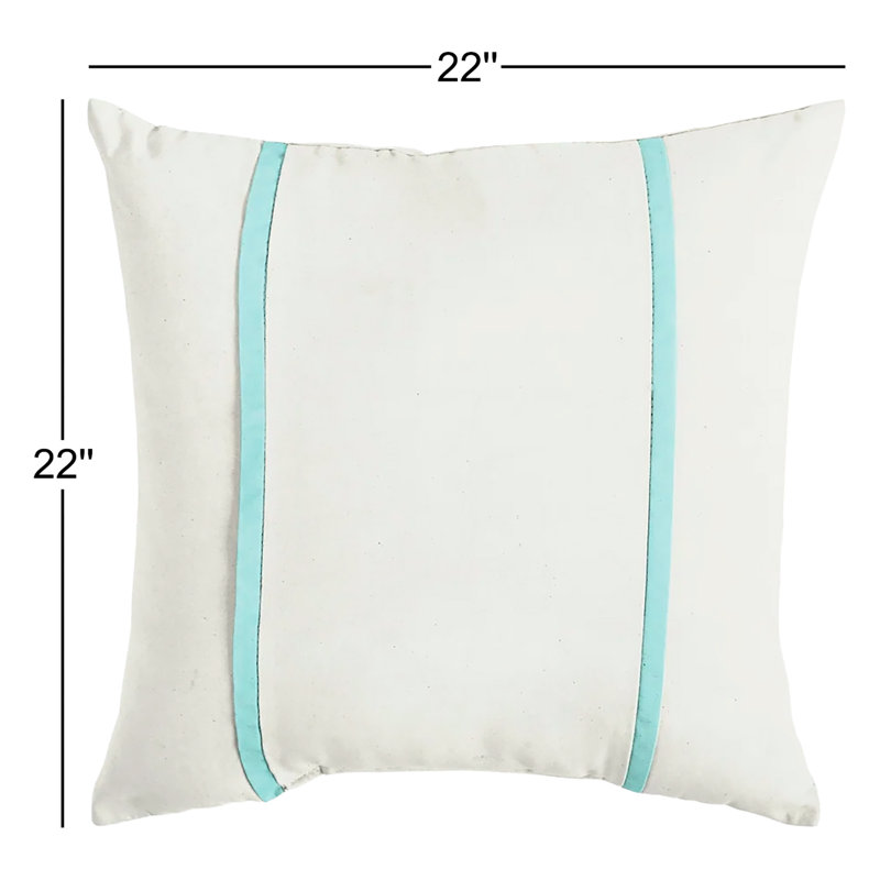 Gatley Striped Sunbrella® Outdoor Reversible Throw Pillow, 22"x22", Canvas Natural