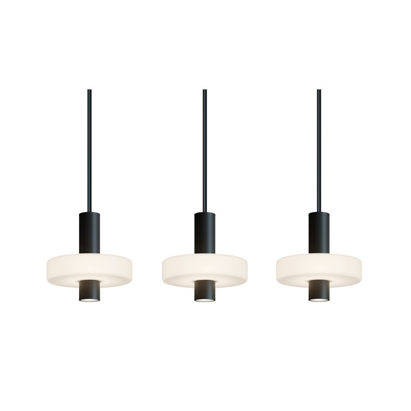 Luminaire suspendu linéaire 3 lumières Sydney - 120V - 63W - 5 CCT, Noir, noir, noir, noir