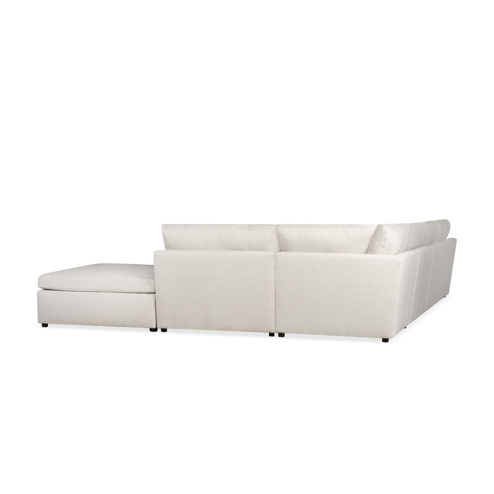 Essex Chaise Sectional, Macarena Light Gray Basketweave Fabric, Right Hand Facing