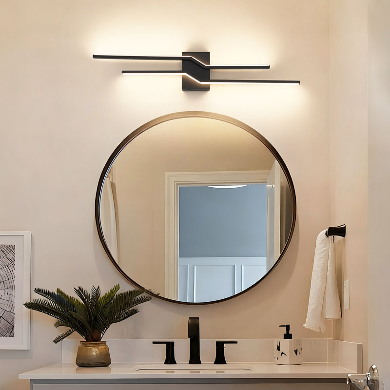 Luminaire de salle de bain à intensité variable à DEL avec 5 températures de couleur réglables, Noir mat