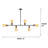 Modern 6-Light Linear Sputnik Chandelier