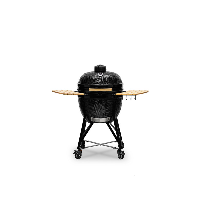 Kamado Bono 27.9cm W Wood Pellet Grill, Black
