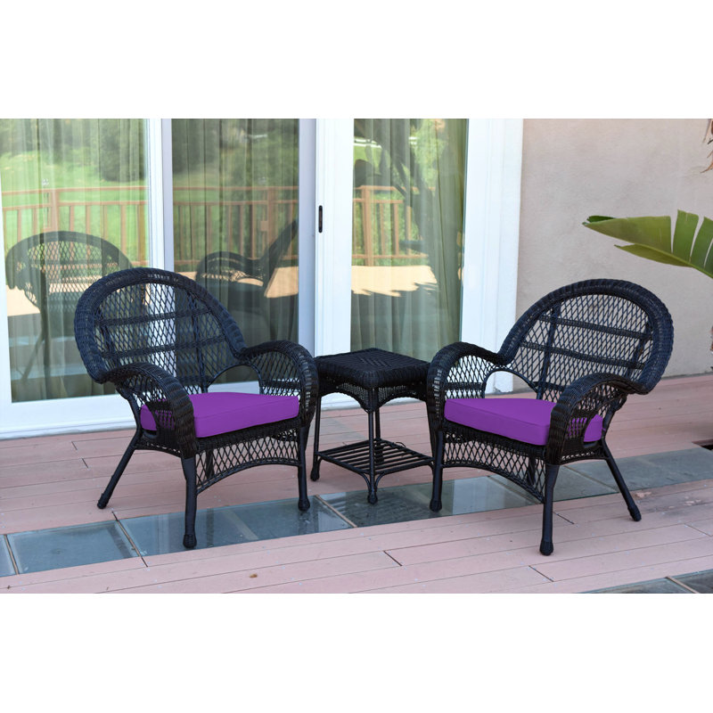Mangum 2 - Person Patio Conversation Set with Cushions, Blue, Black
