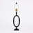 Vintage O Shaped Cast Black Metal Base Table Lamp