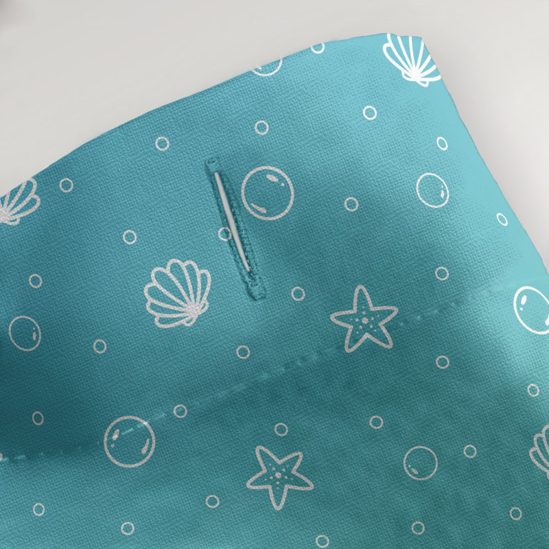 Rideau de douche Seashell, Vert/bleu