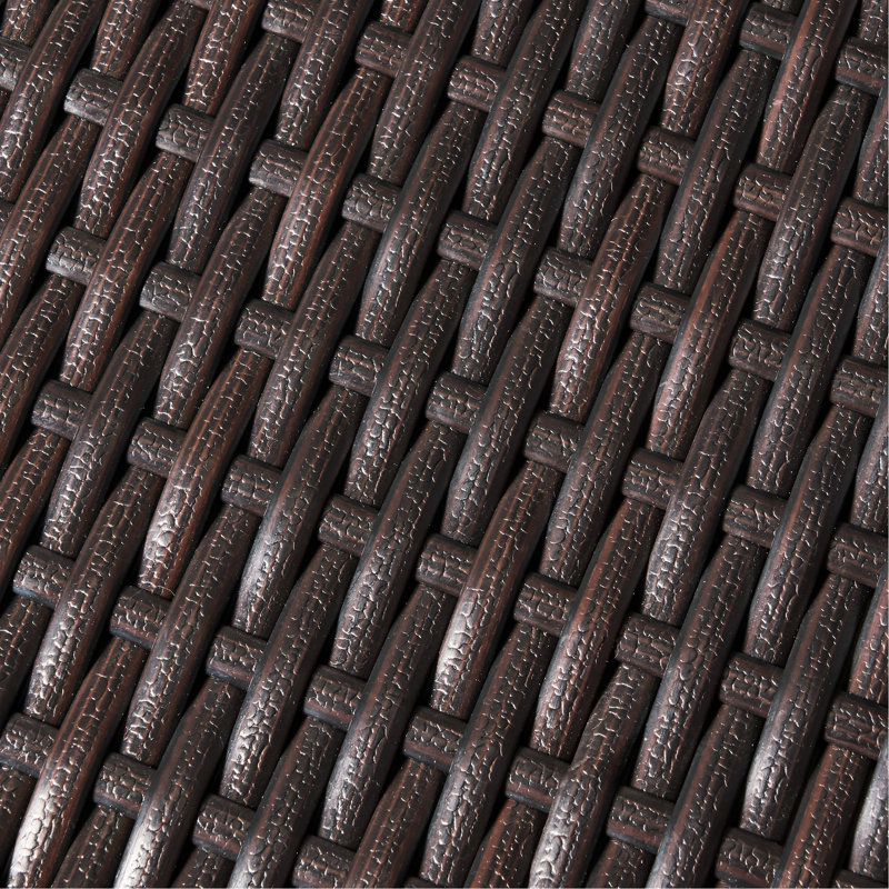 2 pièces de tabourets d'extérieur modernes - armure tissée et structure en métal, brun clair, 47,45 po, Brun