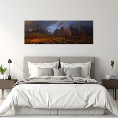 Sunrise & Rainbow Grand Teton National Park Wy Usa Abstract Contemporary Autumn Landscape Wall Art