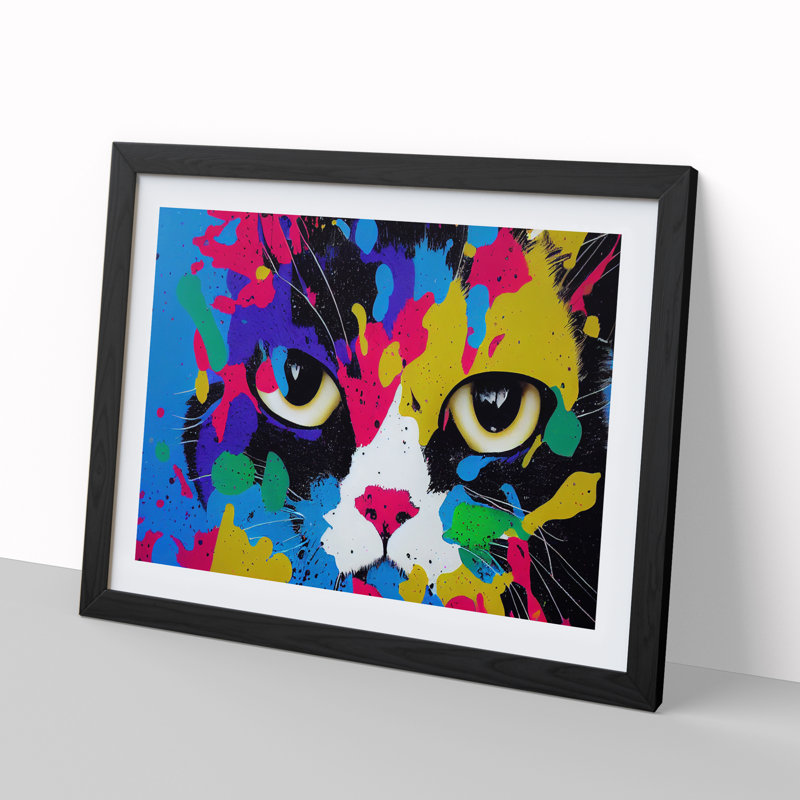 Cat Splash Vol.4 Abstract - Framed Print, Black Framed, 46cm H x 64cm W x 2cm D